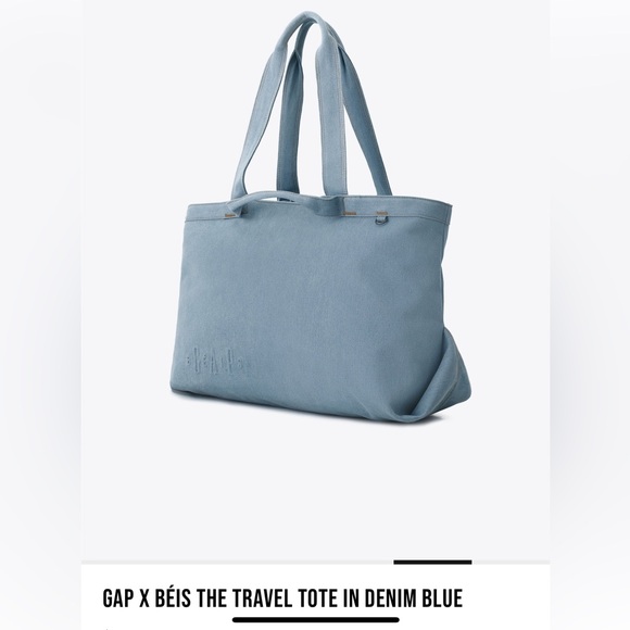 BEIS x GAP NWT Light Blue Jean/ Jeans Tote Bag - Picture 7 of 10